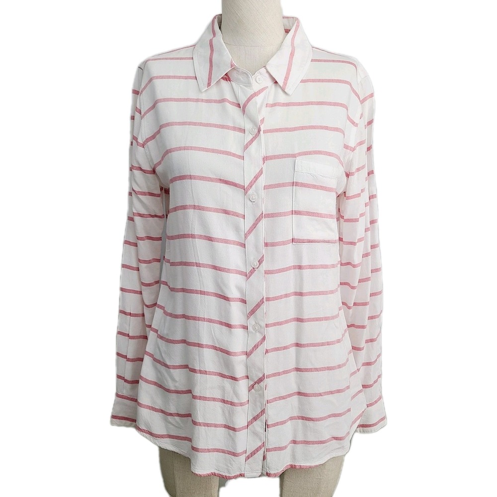 Railsβ White Red Striped Button Front Shirt XS Collared Long Sleeve Casual